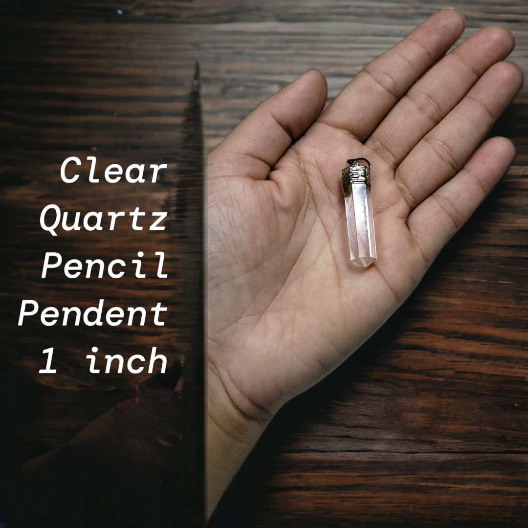 CLEAR QUARTZ PENCIL PENDANT