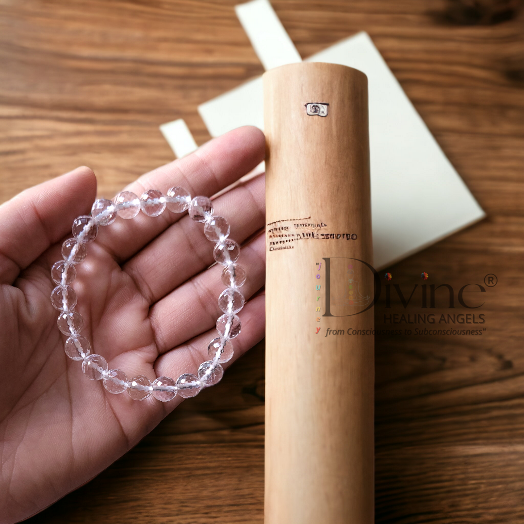 CLEAR QUARTZ BRACELET-DIAMOND CUT