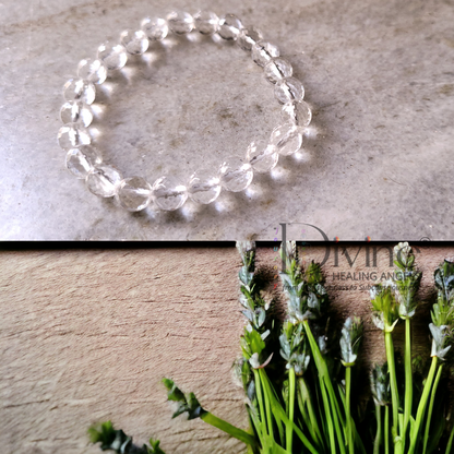 CLEAR QUARTZ BRACELET-DIAMOND CUT