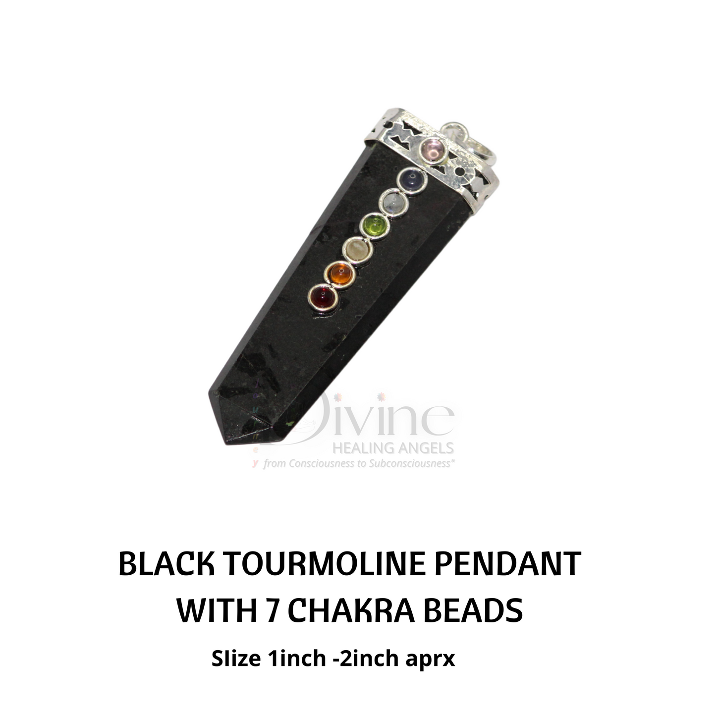 BLACK TOURMALINE CHAKRA BEAD PENDANT