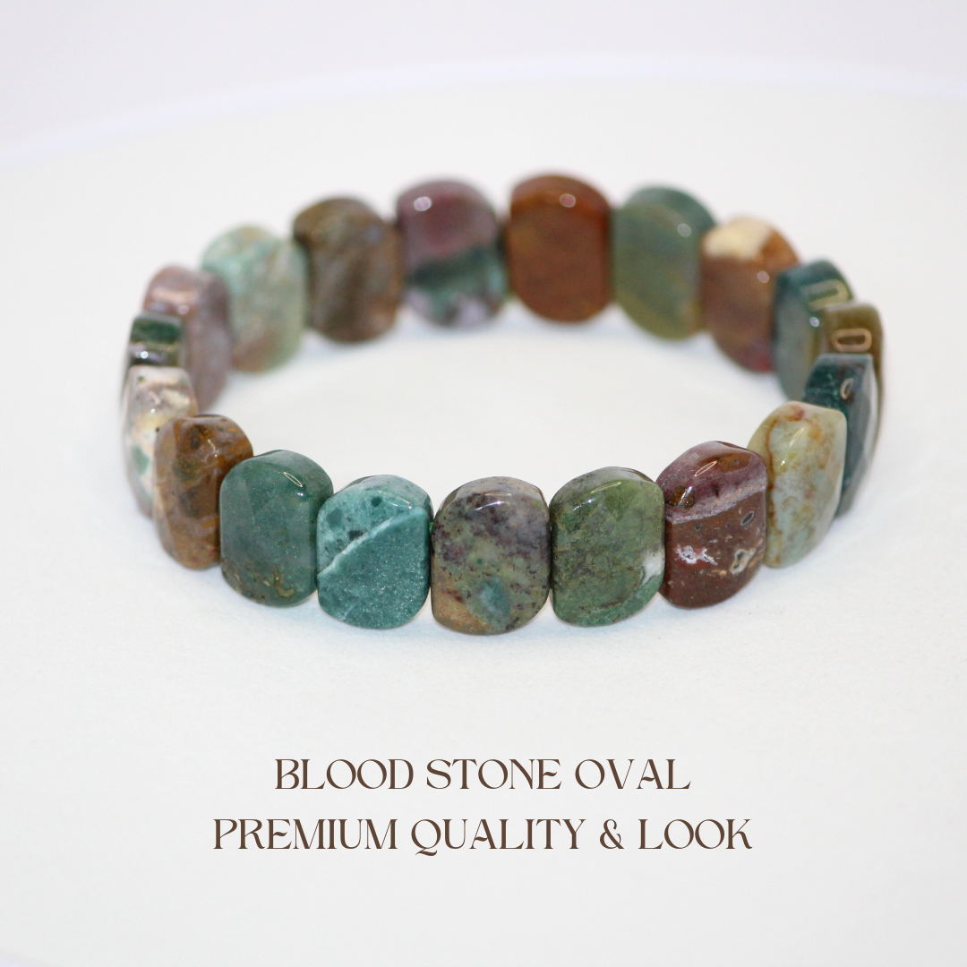 BLOODSTONE BRACELET-OVAL FACETATED