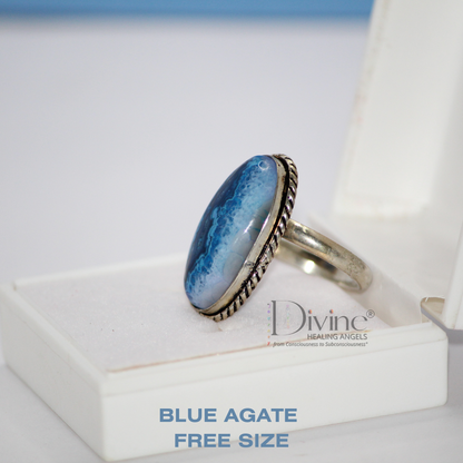 BLUE AGATE RING