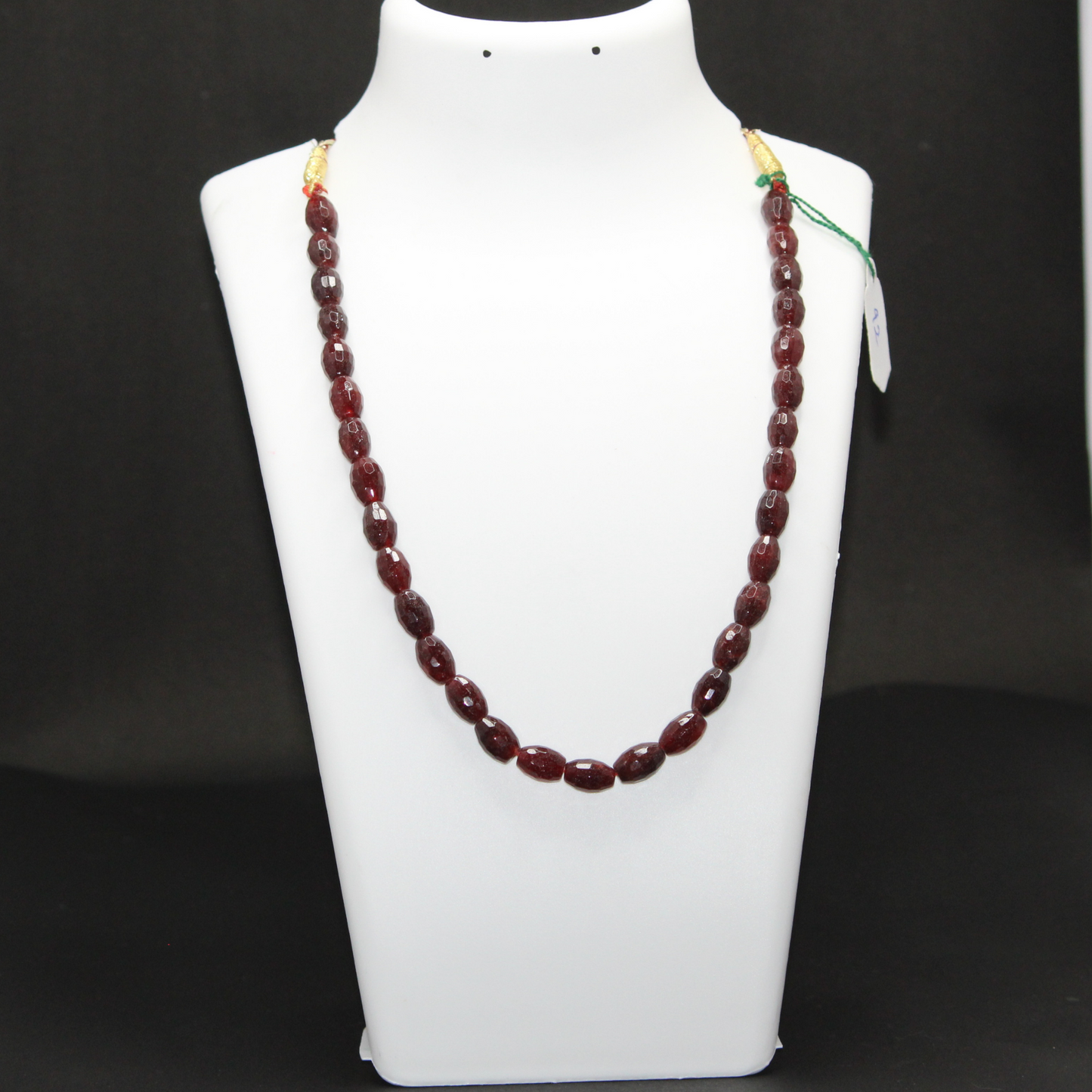 BROWN AGATE NECKLACE-DIAMOND CUT