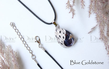 BLUE GOLDSTONE PEACOCK PENDANT