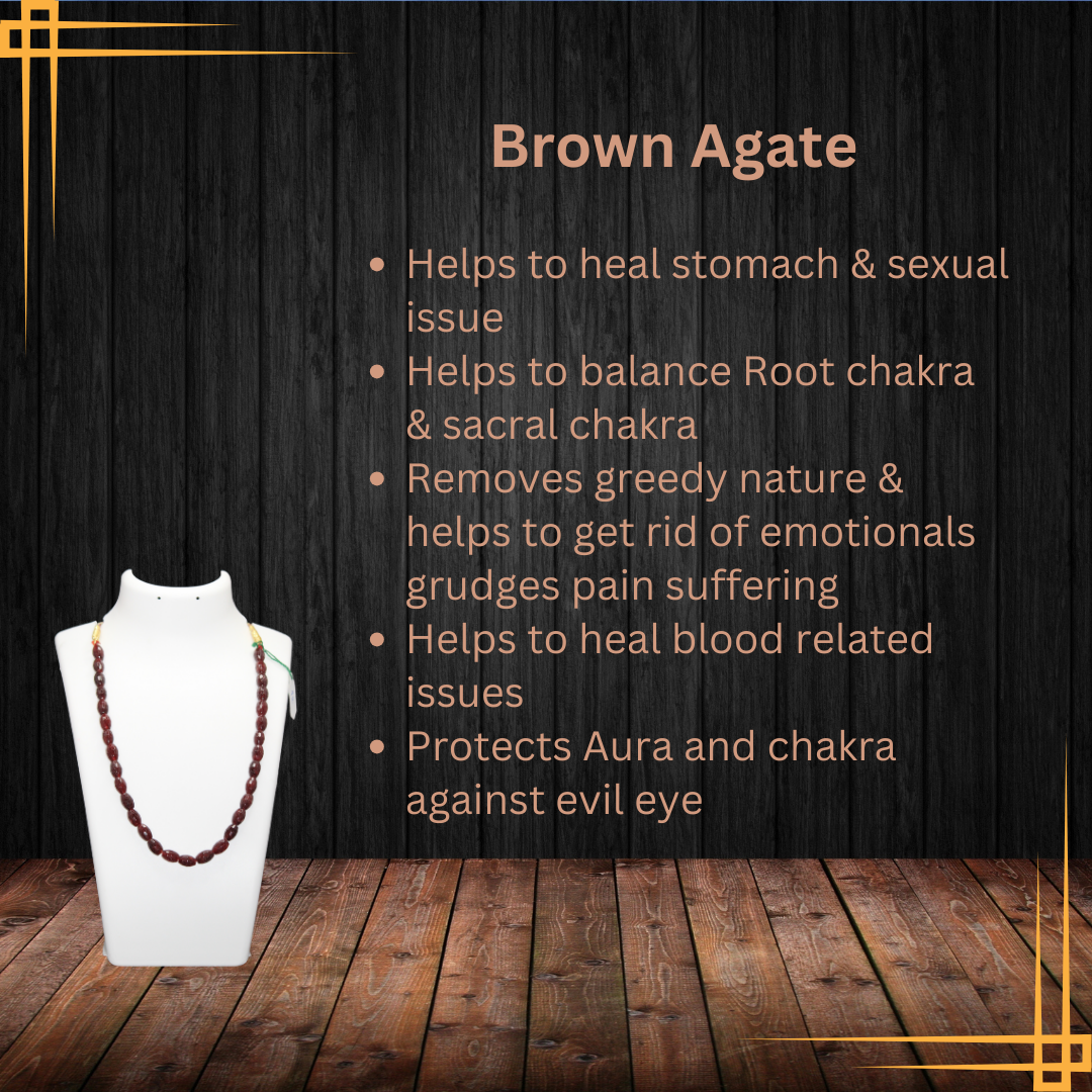 BROWN AGATE NECKLACE-DIAMOND CUT