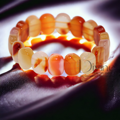 RED CARNELIAN BRACELET-OVAL FACETED