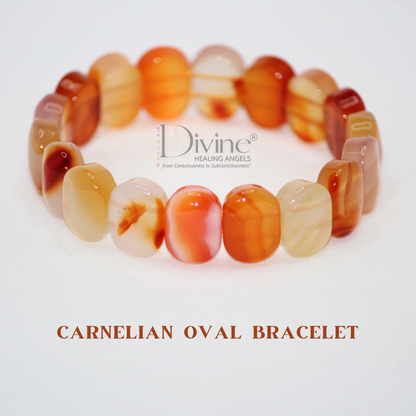 RED CARNELIAN BRACELET-OVAL FACETED