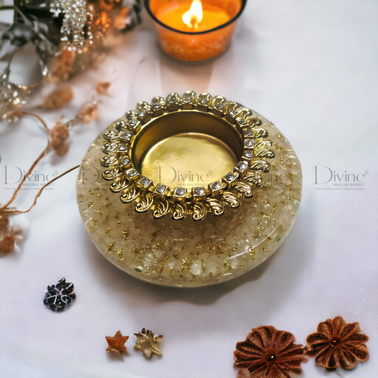 CANDLE HOLDER CLEAR QUARTZ