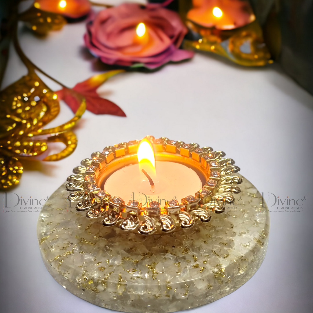 CANDLE HOLDER CLEAR QUARTZ