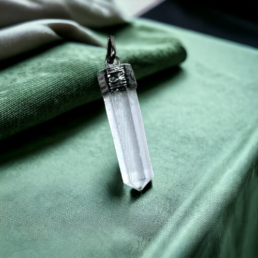 CLEAR QUARTZ PENCIL PENDANT