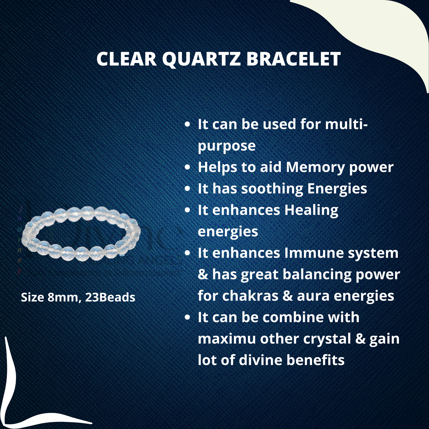 CLEAR QUARTZ BRACELET-DIAMOND CUT