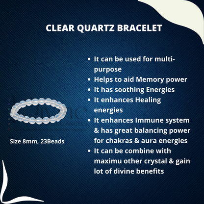 CLEAR QUARTZ BRACELET-DIAMOND CUT