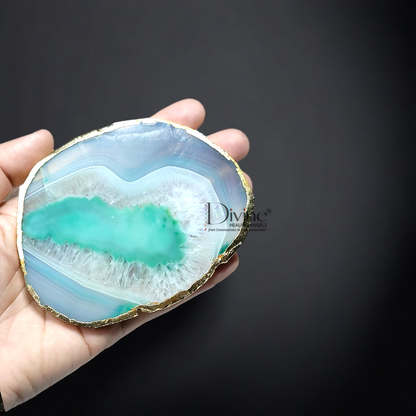 GREEN AGATE COASTER