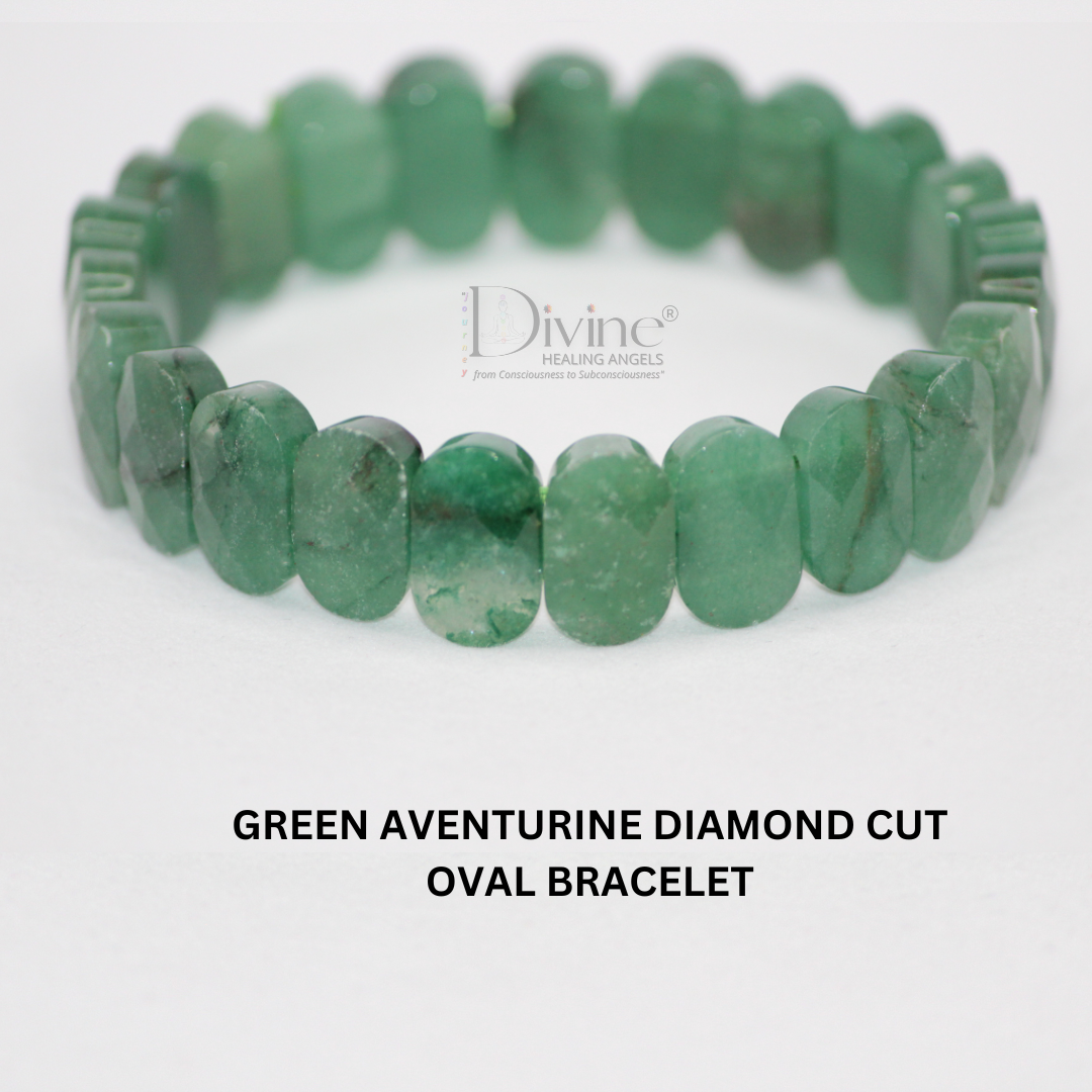 GREEN AVENTURINE BRACELET-OVAL FACETED