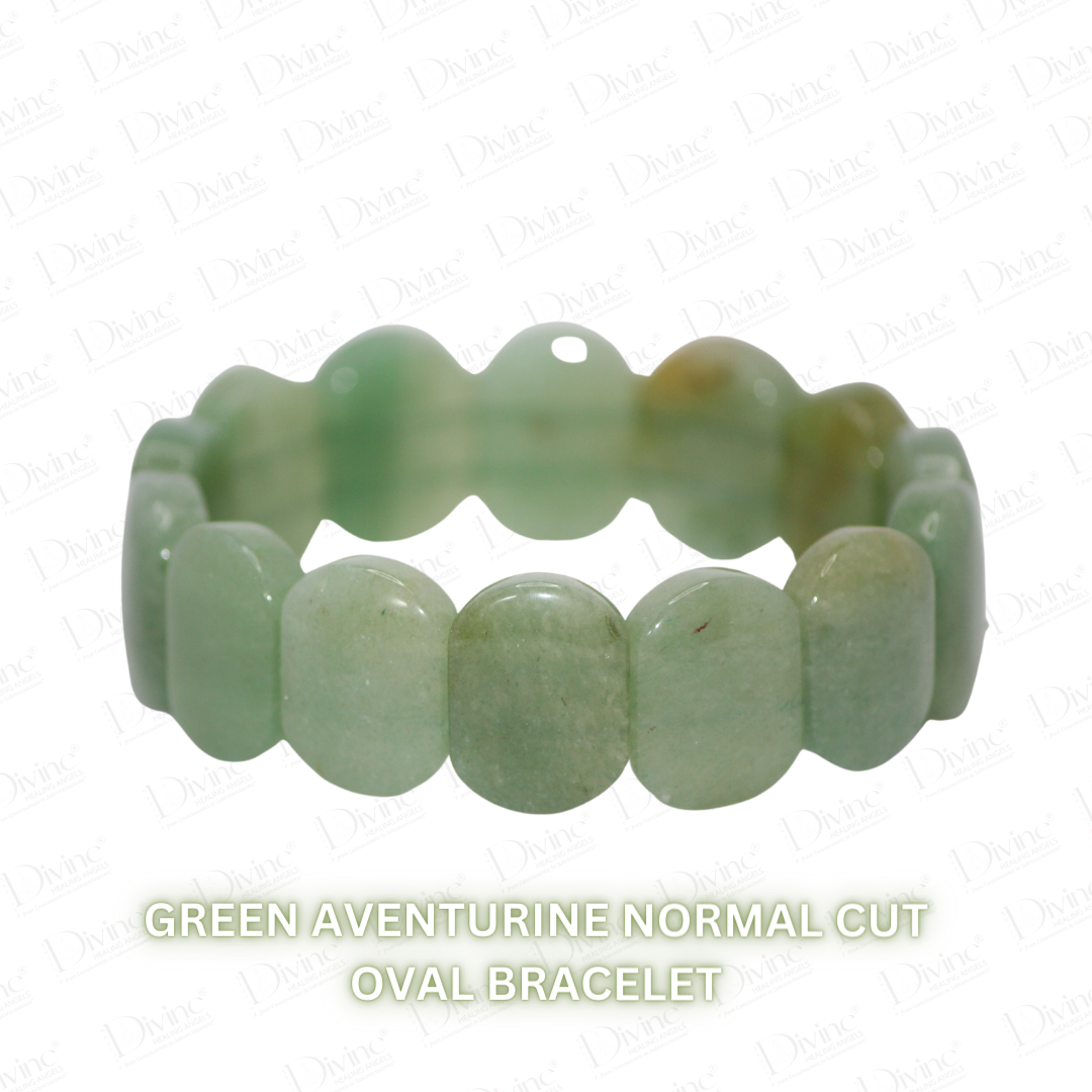 GREEN AVENTURINE BRACELET-OVAL FACETED