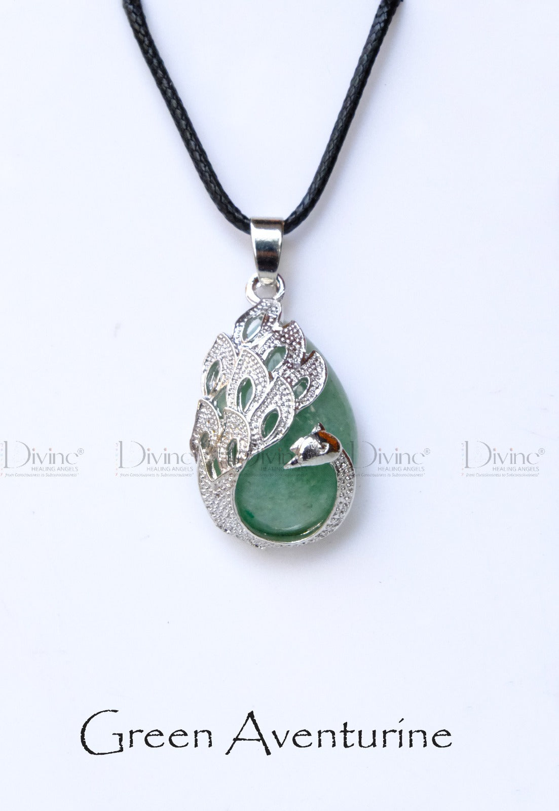 GREEN AVENTURINE PEACOCK PENDANT