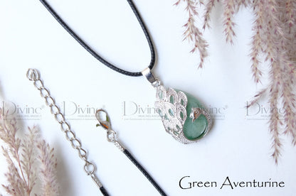 GREEN AVENTURINE PEACOCK PENDANT