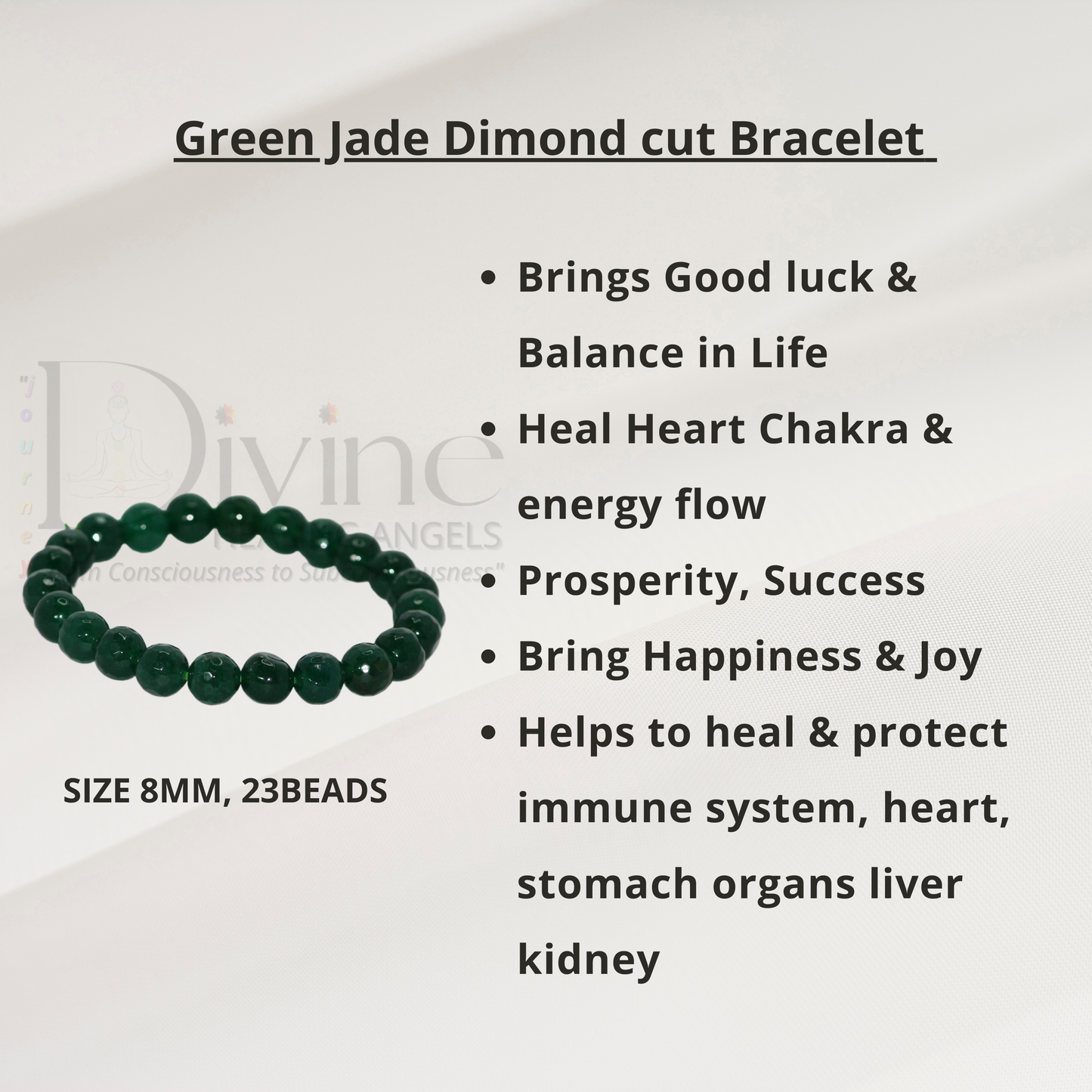 GREEN JADE BRACELET-DIAMOND CUT