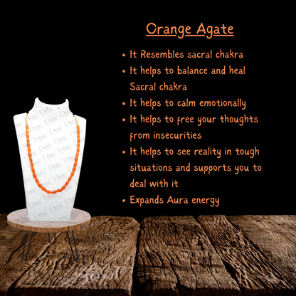 ORANGE AGATE NECKLACE-DIAMOND CUT