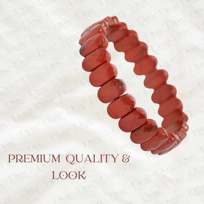 REDJASPER BRACELET-OVAL FACETED DIAMOND CUT