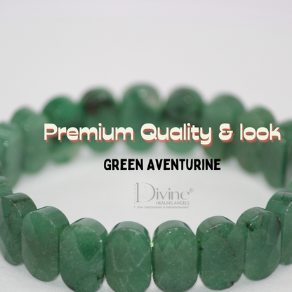 GREEN AVENTURINE BRACELET-OVAL FACETED