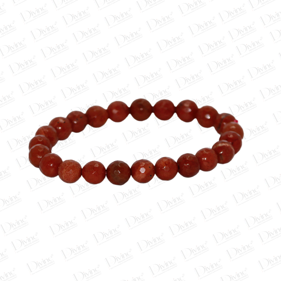 RED JASPER BRACELET-DIAMOND CUT