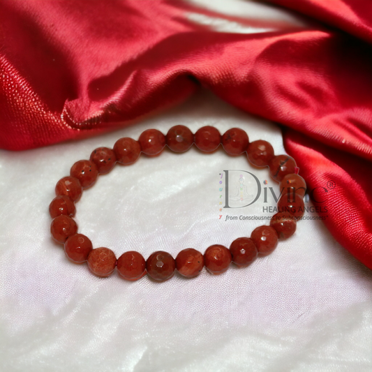 RED JASPER BRACELET-DIAMOND CUT