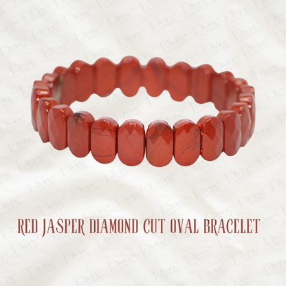 REDJASPER BRACELET-OVAL FACETED DIAMOND CUT