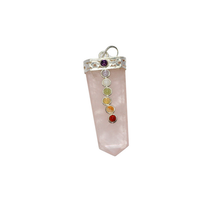 ROSE QUARTZ CHAKRA BEAD PENDANT