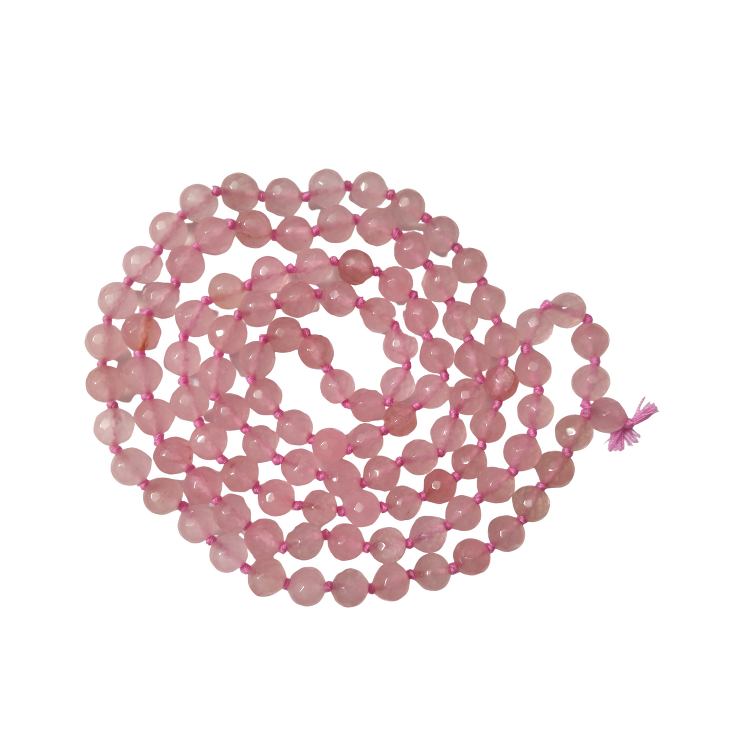 ROSE QUARTZ MALA-DIAMOND CUT