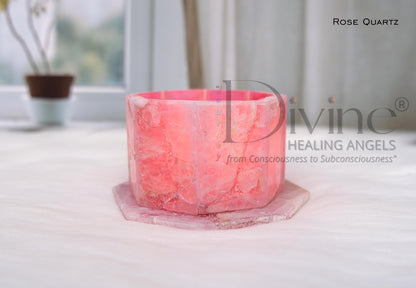 TEA LIGHT HOLDER ROSE QUARTZ