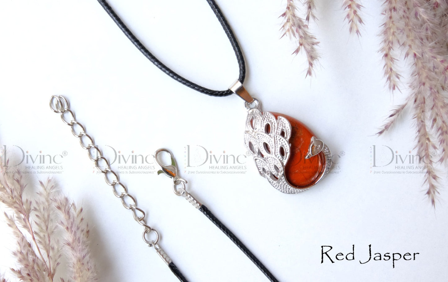 RED JASPER PEACOCK PENDANT