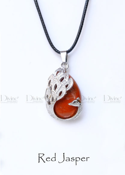 RED JASPER PEACOCK PENDANT