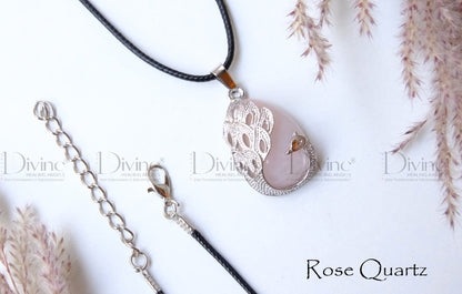 ROSE QUARTZ PEACOCK PENDANT