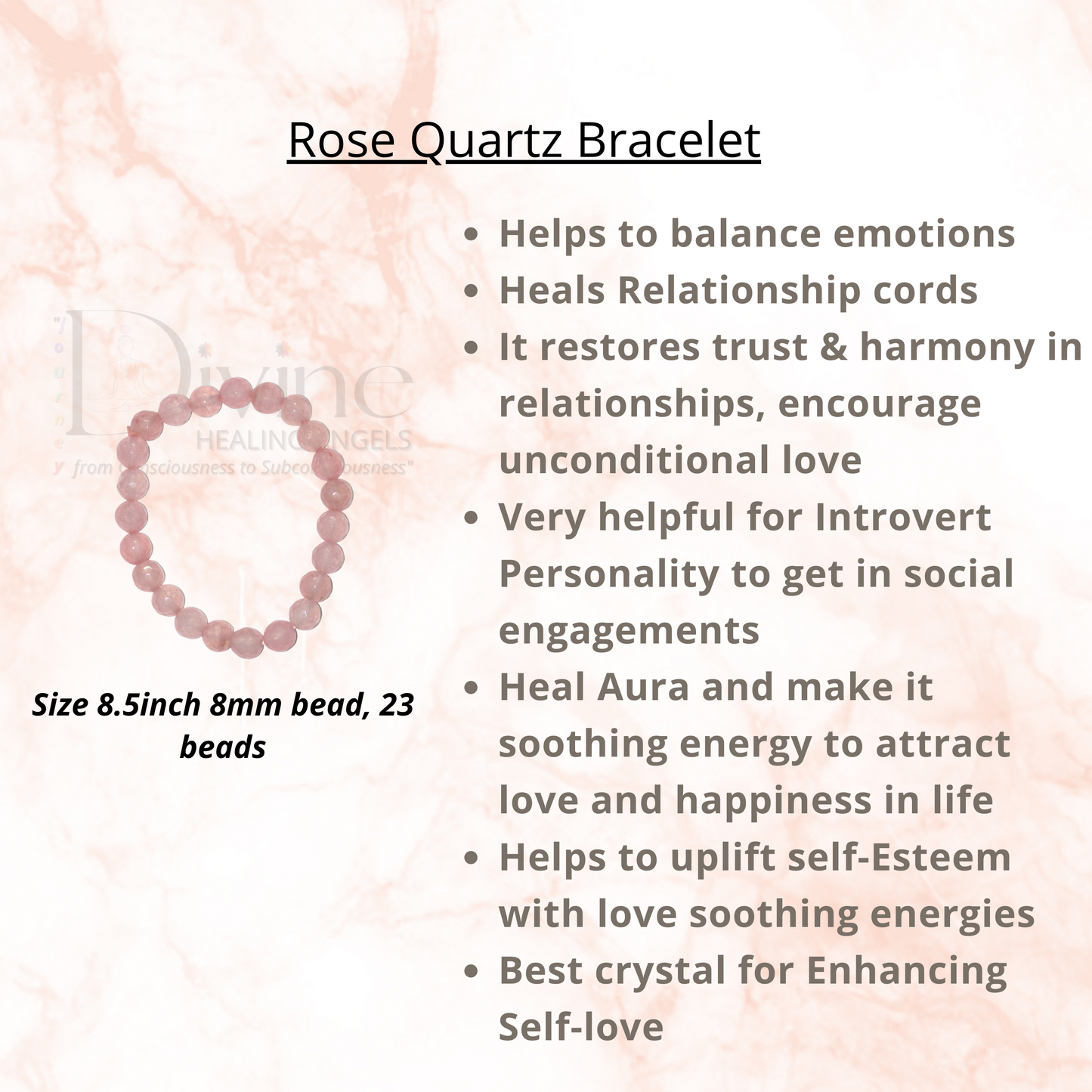 ROSE QUARTZ BRACELET- DIAMOND CUT