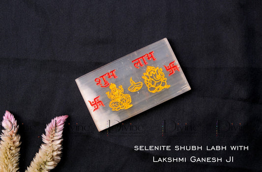 SHUBH LAABH SELENITE LAXMI JI & GANESH JI