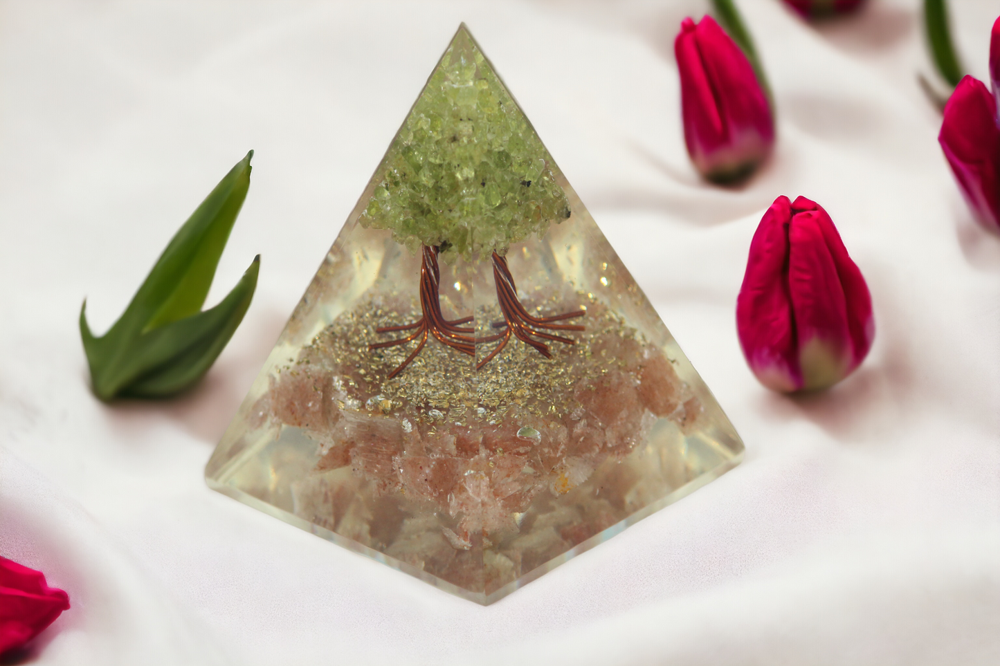 SUNSTONE ORGONITE PYRAMID