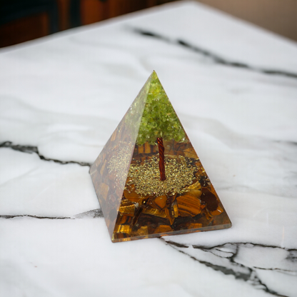 TIGER EYE ORGONITE PYRAMID