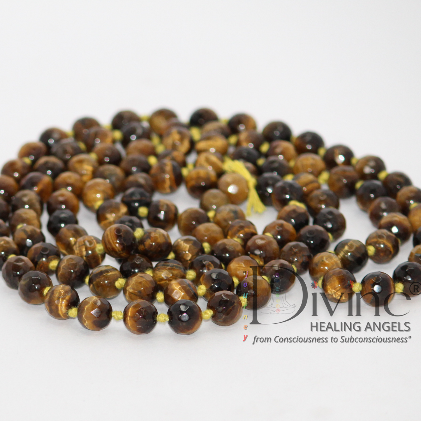 TIGER EYE MALA-DIAMOND CUT