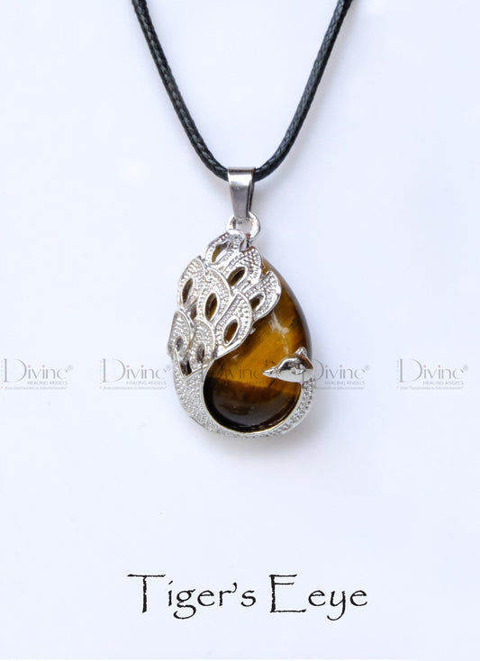 TIGER EYE PEACOCK PENDANT