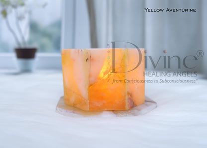 TEA LIGHT HOLDER YELLOW AVENTURINE