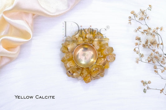 YELLOW CALCITE CLUSTER DIYA