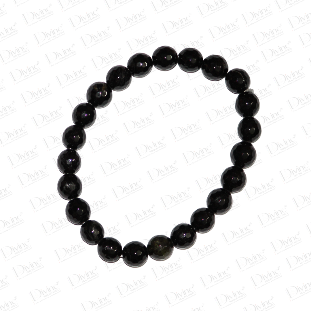 BLACK TOURMALINE BRACELET-DIAMOND CUT