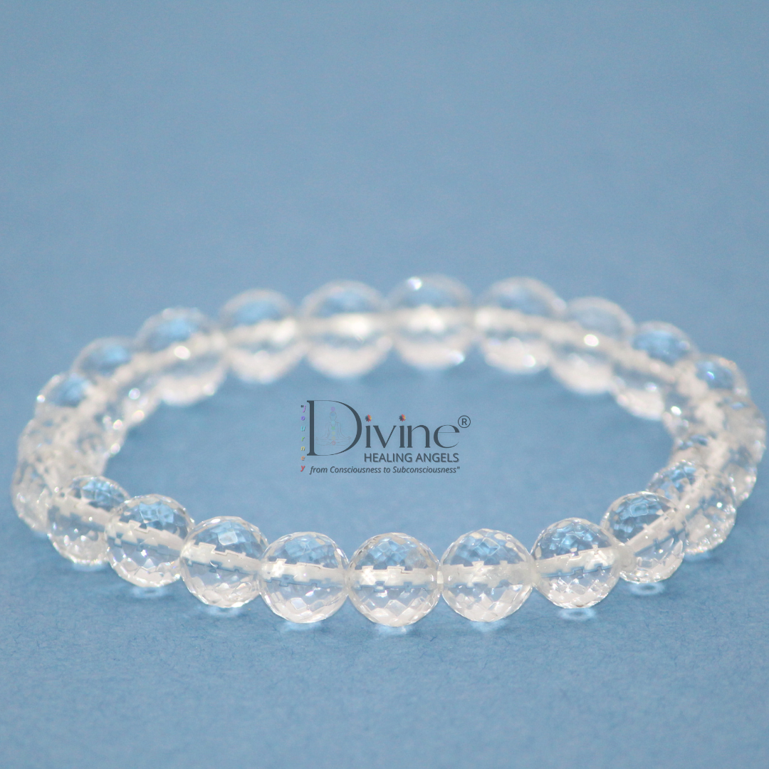 CLEAR QUARTZ BRACELET-DIAMOND CUT