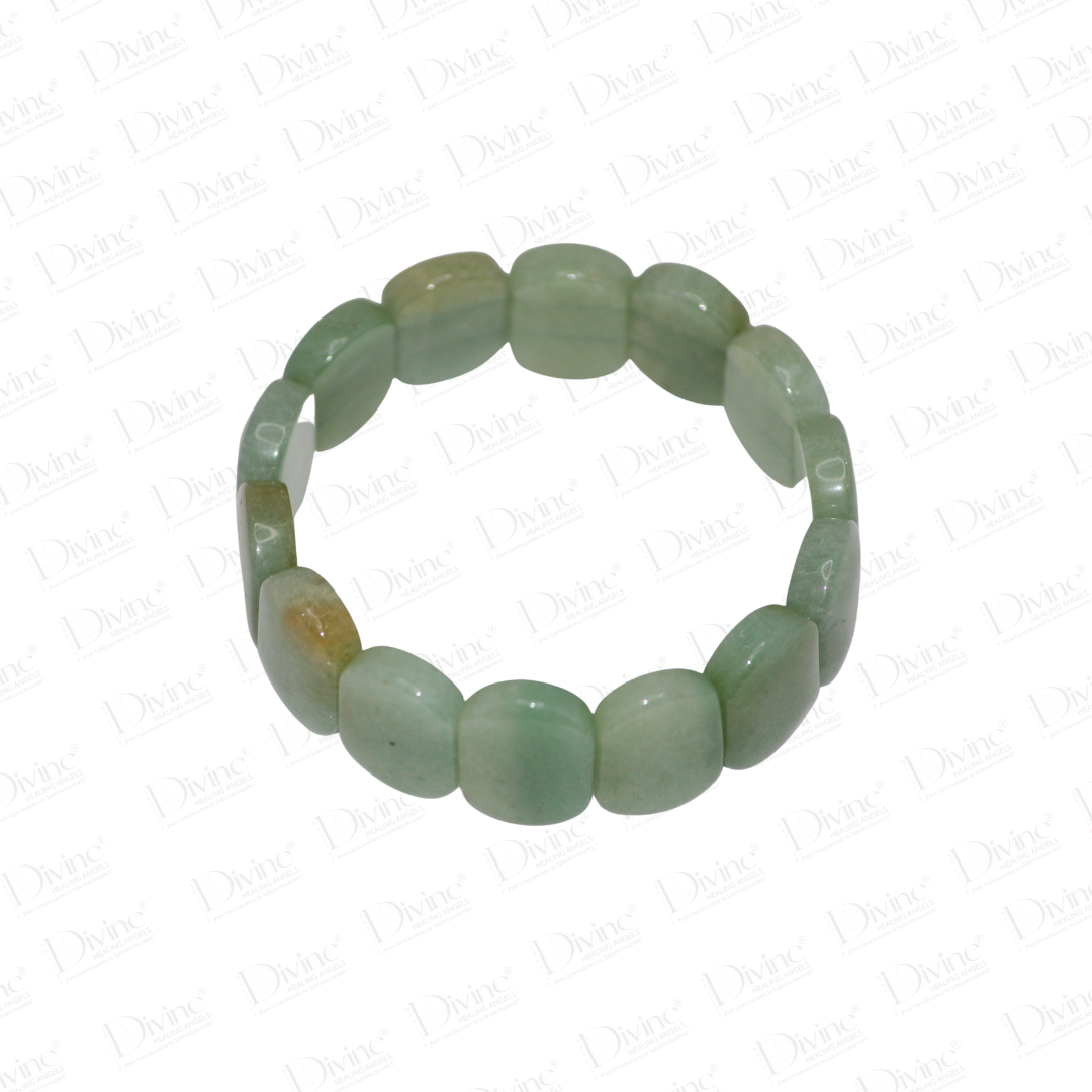 GREEN AVENTURINE BRACELET-OVAL FACETED