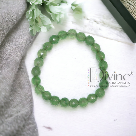 GREEN AVENTURINE BRACELET-DIAMOND CUT