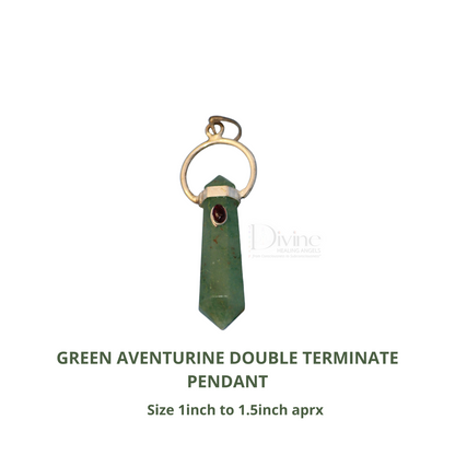 GREEN AVENTURINE PENDANT-DOUBLE TERMINATED