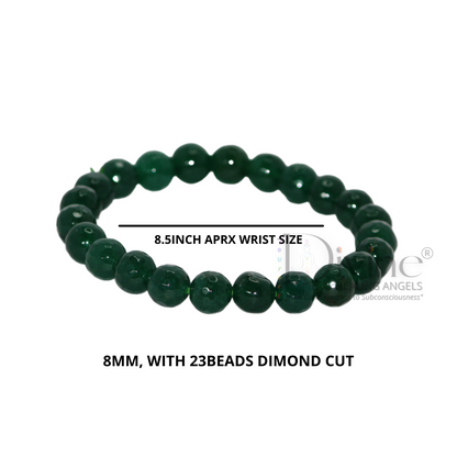 GREEN JADE BRACELET-DIAMOND CUT