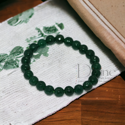 GREEN JADE BRACELET-DIAMOND CUT