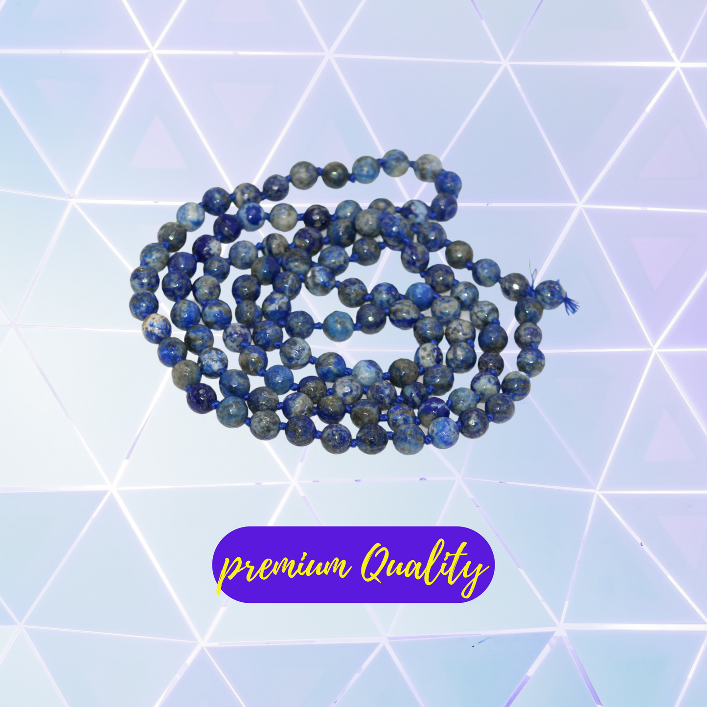 LAPIS LAZULI MALA-DIAMOND CUT